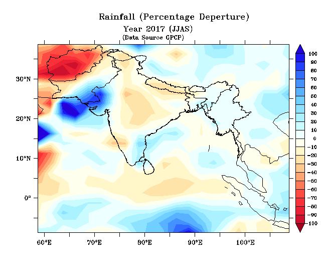 Below-normal rainfallwas forecasted over broad areas of north-western, central and south-eastern parts of South Asia and above-normal rainfall was forecasted over broad areas of eastern and the
