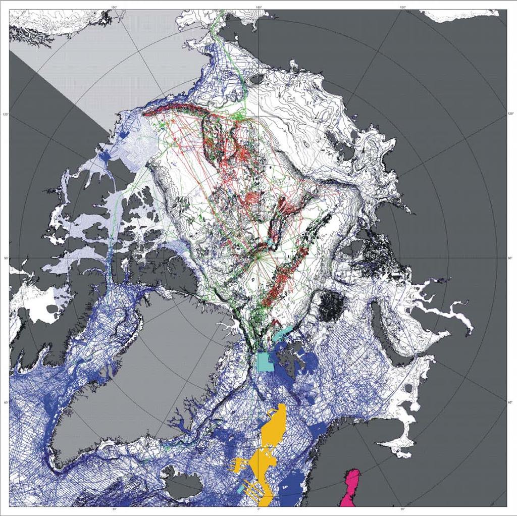DATA POINTS USED IN CONSTRUCTING THE INTERNATIONAL BATHYMETRIC CHART OF THE ARCTIC OCEAN (IBCAO) Depth values