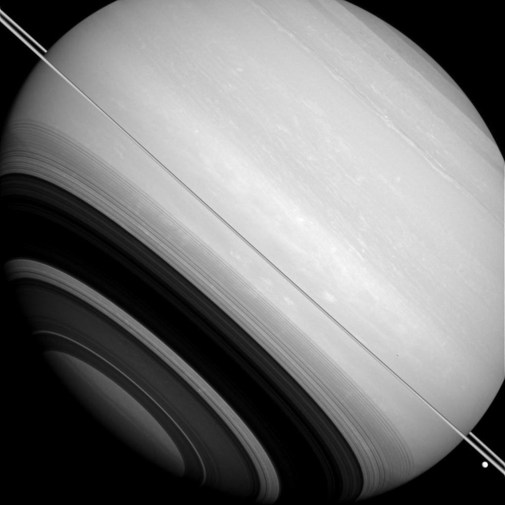 Here is an image from the Cassini probe that shows