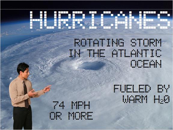 Hurricanes are one of the most powerful storms in nature. A hurricane is a specific type of rotating storm in the Atlantic Ocean with wind speeds that exceed 74 miles per hour.
