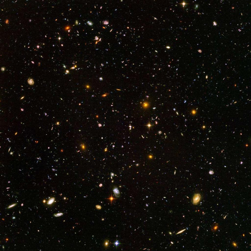Deep observations show us very distant galaxies as they were much earlier