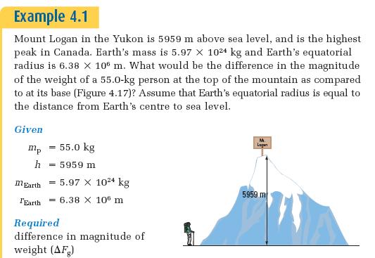 Remember that r is the distance between the centers of the objects. r earth = 6.37x10 6 m m earth = 5.98x10 24 kg. What is the mass of an object that weighs 55N on earth?
