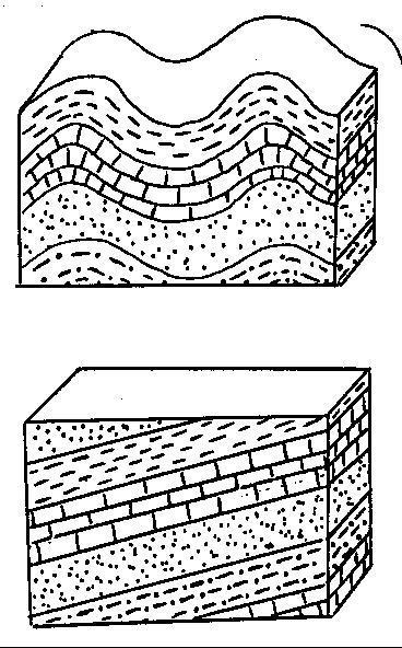 Principle of Original Horizontality Layers of sediment are deposited in flat-lying layers The