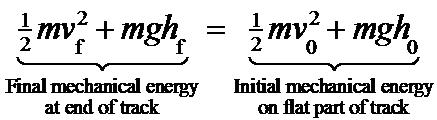 v + gh v + gh KE Solving this equation or the inal kinetic energy, KE, yields KE v + g h h.47 kg 5. / s +.47 kg 9.8 / s 4.6 5. J b. The conservation o echanical energy, Equation 6.