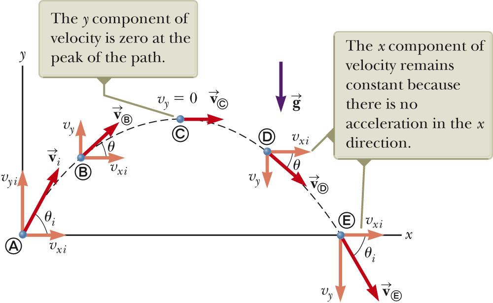 Projectile Motion Diagram Perpendicular