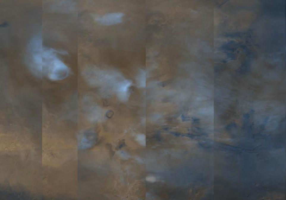 Water-ice clouds similar to those on Earth also form around
