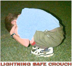 LIGHTNING SAFE CROUCH If caught out of doos duing an appoaching stom and you skin tingles o