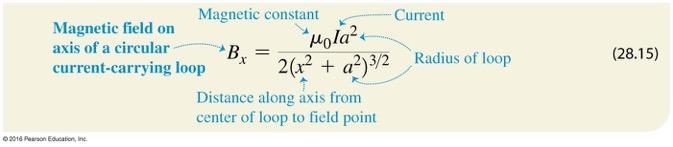 a carrying a current I is given by the equation