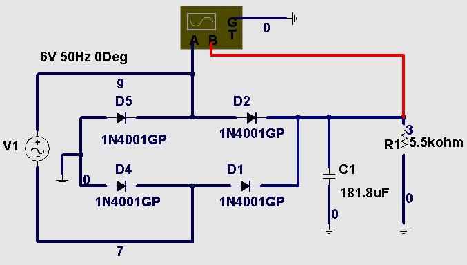 Exercise 1-1 V: Bridge Supply The Signals without the capacitor DC Coupling 2 V/Div The Diode Bridge utilises both the positive and