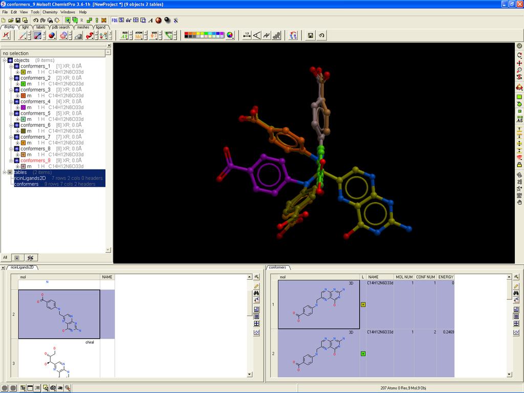 How to generate chemical conformers. 2. Chemistry/ Generate 3D Conformers 1.