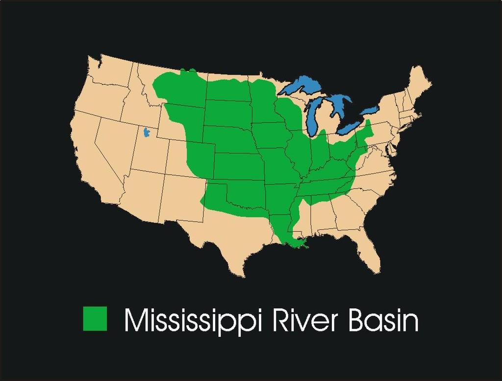 The US is divided into watersheds also: THE