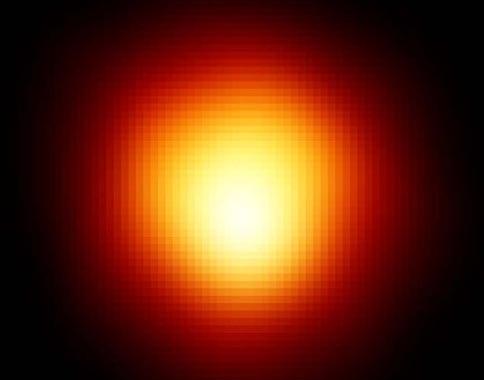 Betelgeuse (example star) Betelgeuse Alpha Orionis (in Orion) (Arabic derived name) Red massive supergiant Nearing end of life Will be a supernova If this star was in our solar system it