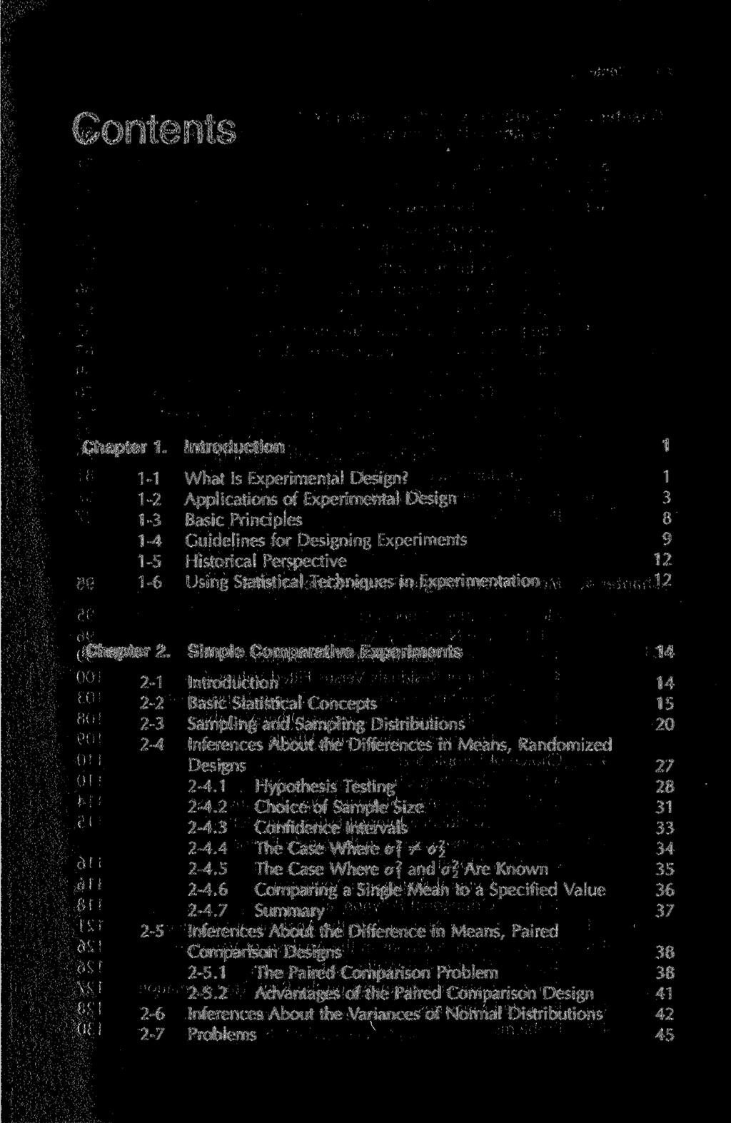Contents Chapter 1. Introduction 1-1 What Is Experimental Design?