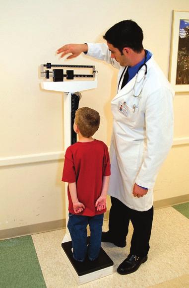 In the doctor s office, you step onto the scale, and the nurse slides weights along beams until the scale is balanced. Most doctors use a triple-beam balance to determine a patient s weight.