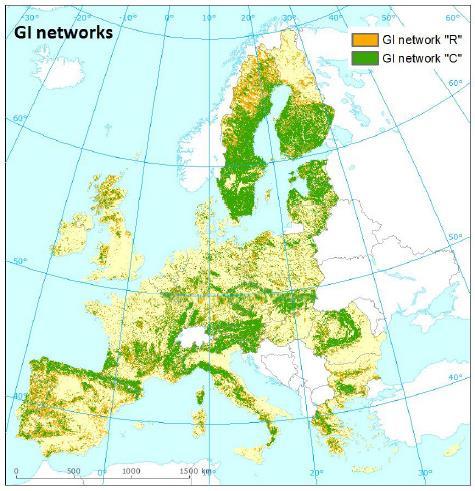 Spatial analysis of GI in Europe Development of a replicable framework to identify GI networks at landscape level Evaluating GI as an ecological and spatial concept Multi-functionality through the