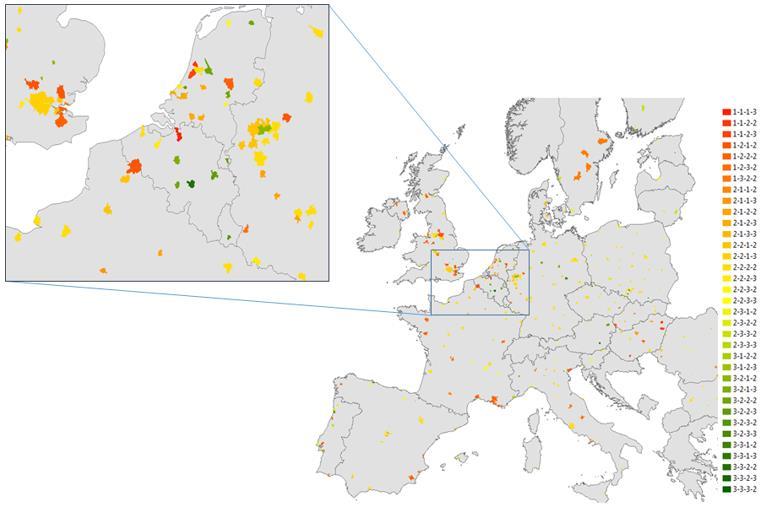 GI & Urban Urban Atlas 2006 & 2012 Network of urban green and blue Distribution of Green Urban Areas Share of Green Urban