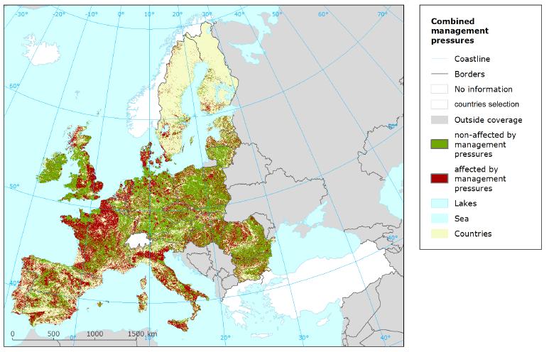 The EEA contribution - Data Mapping of ecosystem pressures Land management pressures in agricultural lands Land management