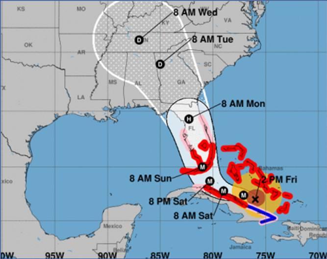 track Irma: development of storm as a wave off Africa right turn in the track