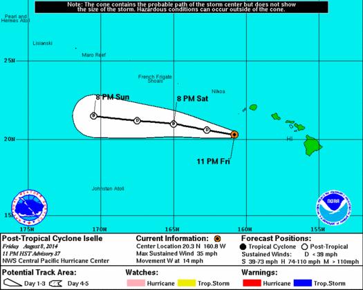 Post-Tropical Cyclone Iselle (FINAL) Post-Tropical Cyclone Iselle (as of 5:00 a.m.