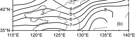 The results demonstrate that lowlevel (850 hpa) convergence and high-level (100 hpa) Figure 5 (a) Difference of mean