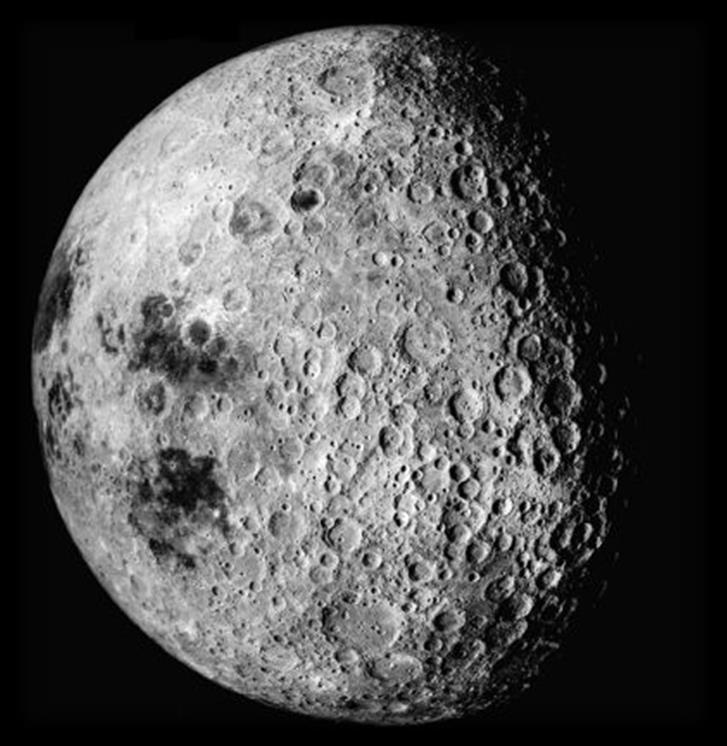 DARK SIDE OF THE MOON Synchronous rotation: the moon s rotation equals its revolution (both at 29.