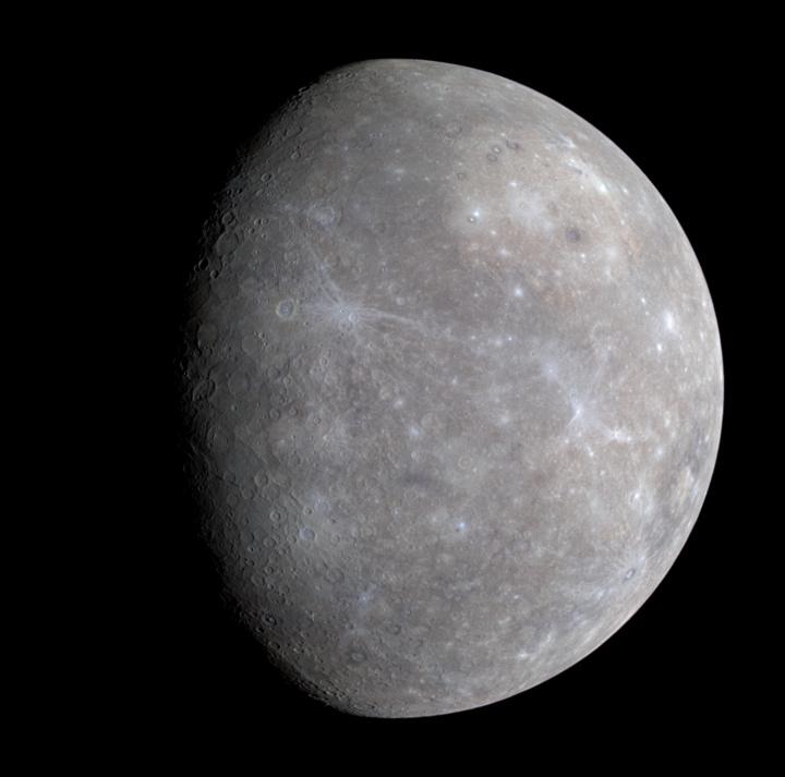 Mercury Critical Data NASA image from MESSENGER Mass: O.055 Me Radius: 0.3829 Re Moons: NONE Distance to Sun: 0.387 AU Rotation Period: 58.6 days Orbital Period: 87.