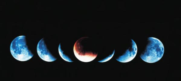 Figure 9 These photographs show the Moon moving from right to left into Earth s umbra, then out again. Figure 10 During a total lunar eclipse, Earth s shadow blocks light coming from the Sun.