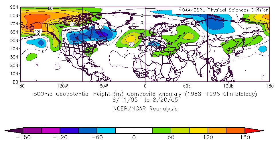 geopotential height composite anomaly in the