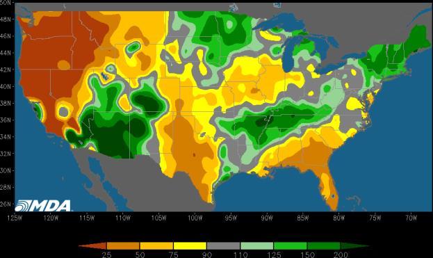 6-10 Day Forecast: Sat Jul 30-Wed Aug 3 MDA 6-10 Day Temperature Forecast Drier central Midwest MDA Previous Forecast Previous Forecast Model Preference: ECM Ensemble CHANGES: The precipitation