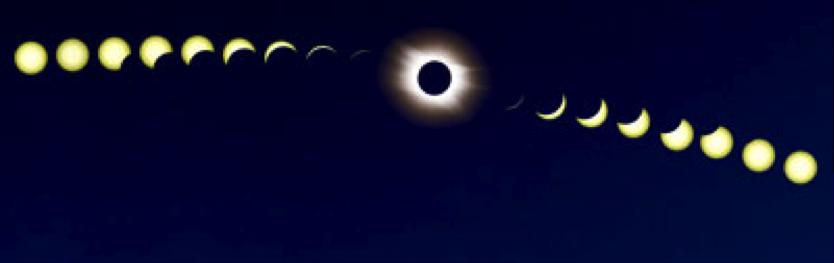 We also have a series of time-lapse pictures of a solar eclipse as viewed from the Earth.