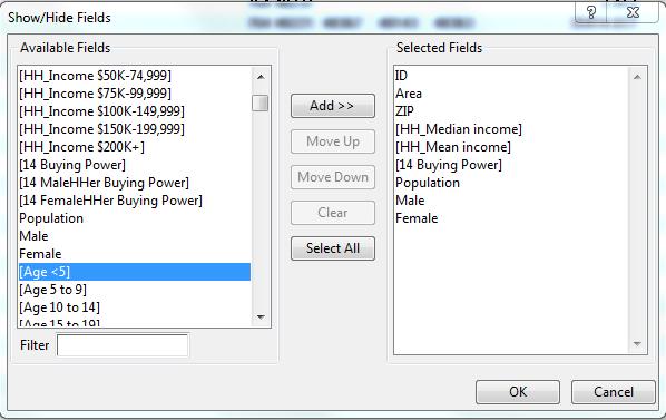Step 2a Selecting Relevant Fields 1 We first select the data that you want to choose to export.