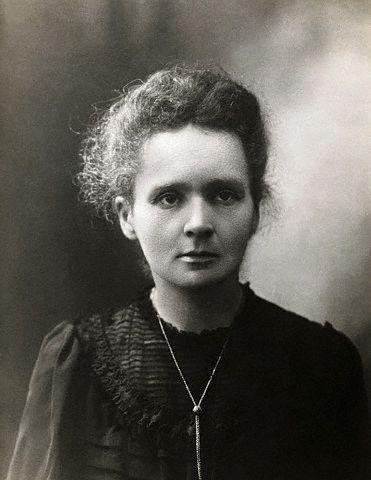 the help from Marie Curie, he shot alpha particles (+) at an ultra-thin piece of gold foil,