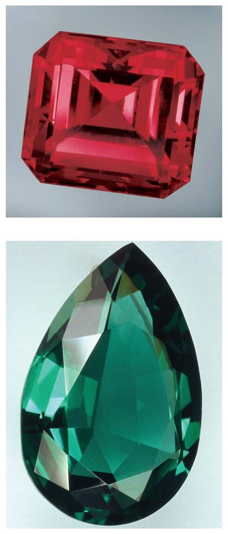 Gemstones The colors of rubies and emeralds are both due to the presence of Cr 3+ ions; the difference lies in the crystal