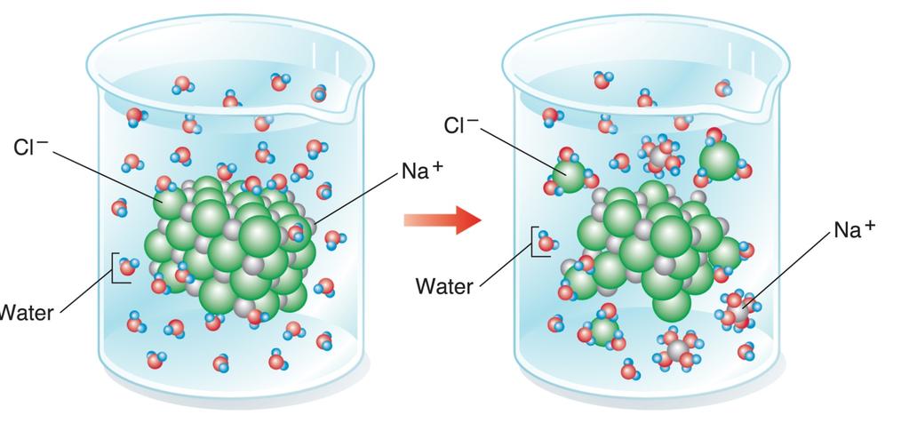 The ions gradually become dispersed in the water,