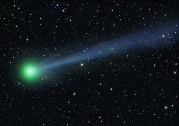 Comet: a chunk of ice or dust that
