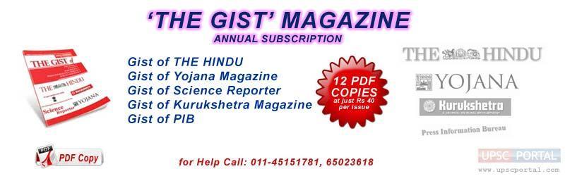 COM File Type: PDF File Only (No Hard Copy) TOPICS OF THE GIST Gist of The Hindu Gist of