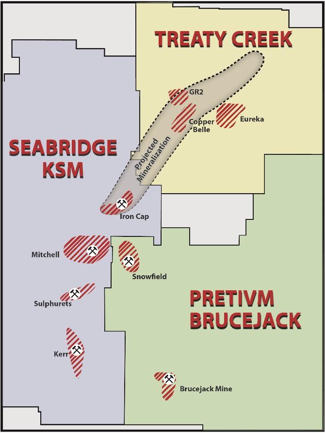 Treaty Creek Joint Venture Project Highlights: -Potential to host world class gold / copper deposits -Just commenced a multi-million-dollar drill program to define a gold resource(s).