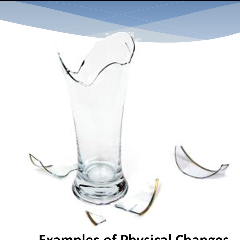 Examples of Physical Changes GZ Science Resources 2014 4 crumpling a