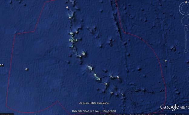 A closer look into Kiribati Atolls sits on the peak of submerged seamounts Barely 3 meters above sea level Elongated narrow strip of islands Remotely scattered from each other across the Pacific