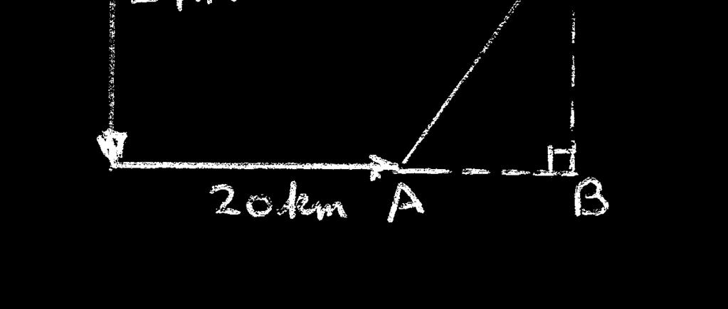 Find the distance between the two men. With reference to the diagram below, AB = 0 = 1 km and BC = 4 7 = 17 km Hence, distance between the two men, AC = 1 17 = 0.81 km by Pythagoras. 8.