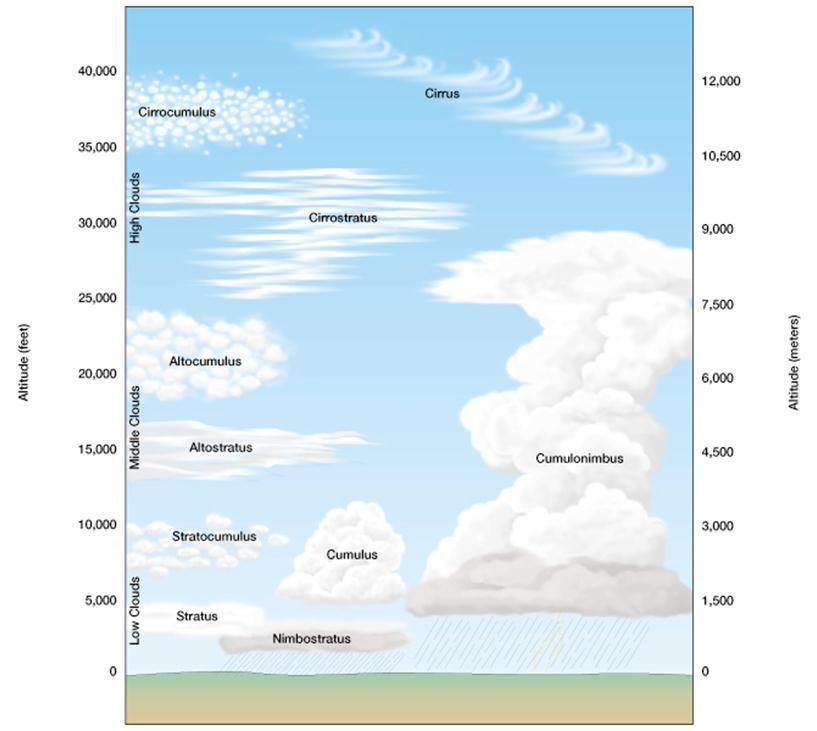 Cloud Types All precipitation comes from clouds, but not all clouds produce precip. Only clouds with nimb in their names produce precipitation.