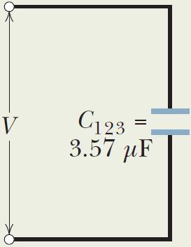 Their equivalent capacitance C 123 is 1 = 1 + 1 = C