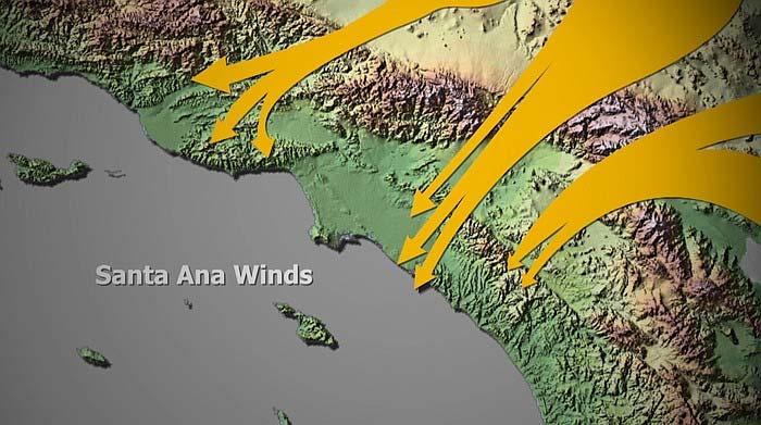 Where do the winds enter California?