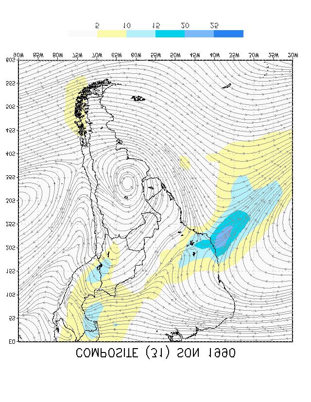 8- (a) Wind flow and temperature at 850 hpa for the 