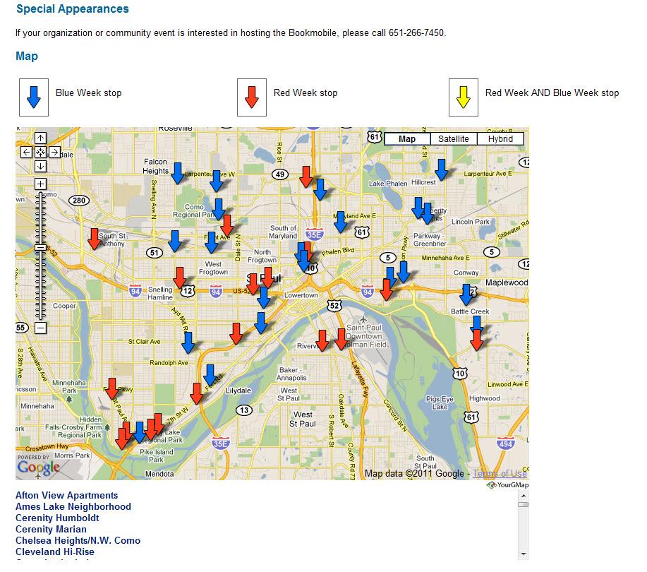 St. Paul Public Library BookMobile Locations &