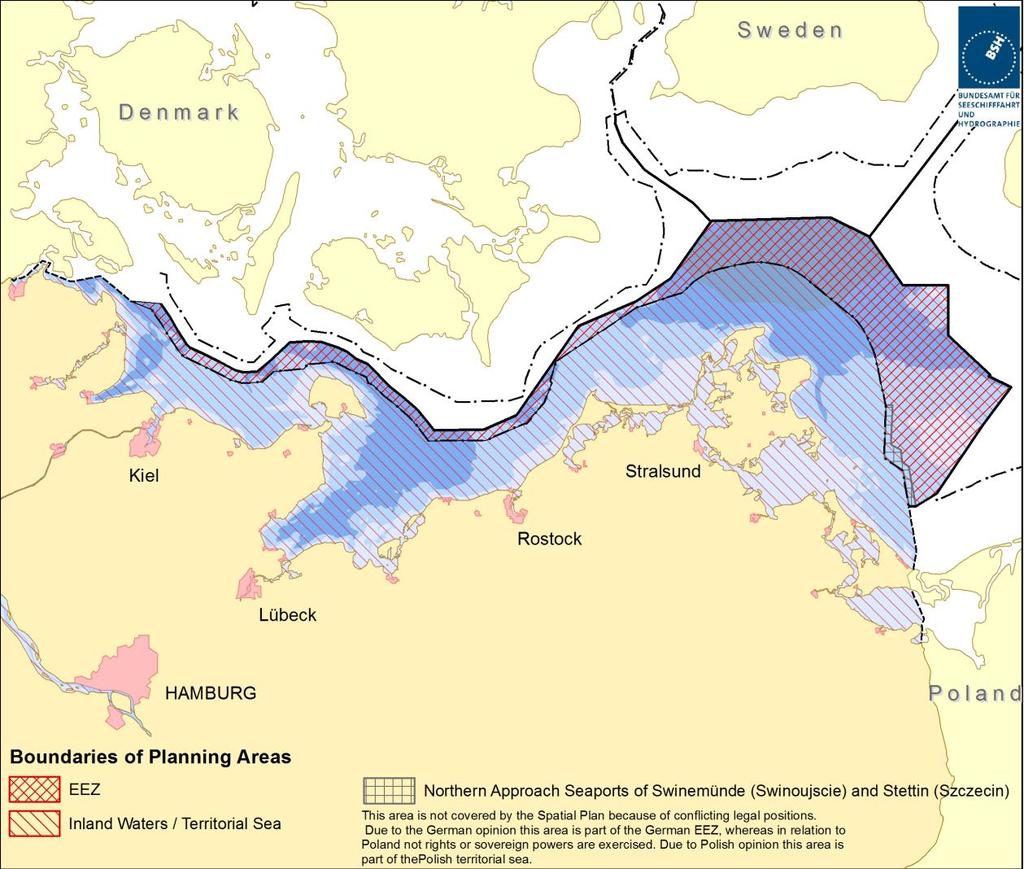 1. General information Map: German Baltic Sea EEZ and Territorial Sea / Inland Waters Source: Federal Maritime and Hydrographic Agency (BSH) Exclusive Economic Zone in the Baltic Sea: 4.