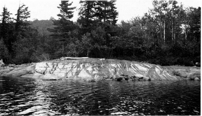 Photo by Bastin, 1911 "Striped Ledge" on Keewaydin Lake Edson Bastin Edson Bastin, a geologist with the U.S. Geological Survey, visited the site in 1906.