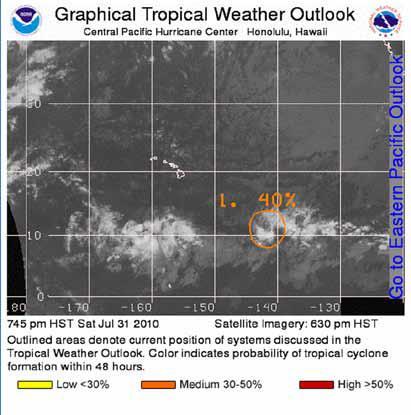 Tropical Cyclone Graphical Products Graphical Tropical Weather Outlook This graphic highlights areas of disturbed weather in the tropics and subtropics and assesses the potential for these systems to