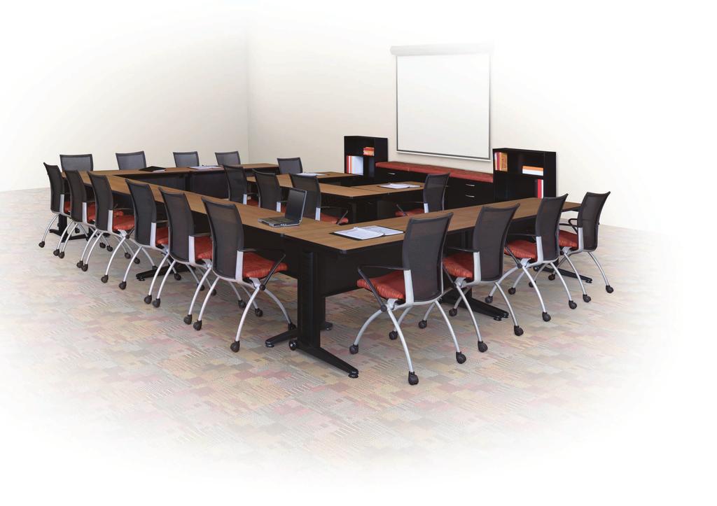 SEMINAR AND TRAINING Bring a modern yet functional edge to training and seminar rooms with Fusion. Optional casters make setup and break down a snap.