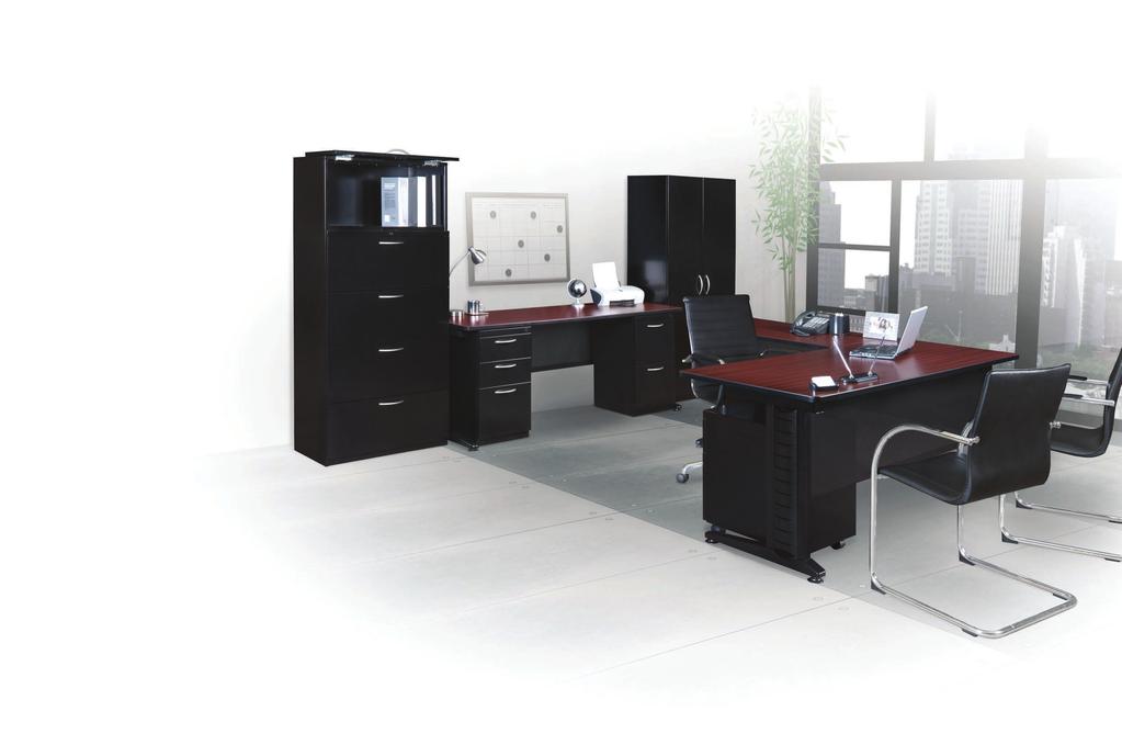 EXECUTIVE Make a simple and powerful statement with a Fusion executive suite. Functional with a modern look, these versatile desks are easily customized to create the perfect office for you.